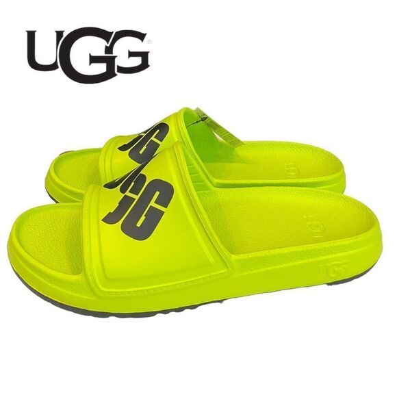 New UGG Wilcox Key Lime Black Men's Slide Sandals 9 10 11 - Picture 1 of 6
